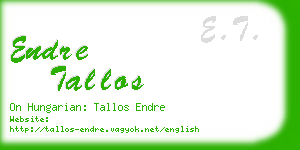 endre tallos business card